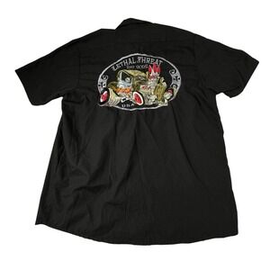 Lethal Threat Rat Rods‎ Mens Large Motorcycle Motorgear Work Garage Shirt Black